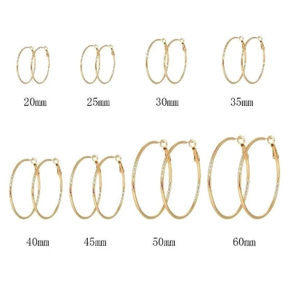 1 Pair Luxurious Queen Bridal Solid Color Plating 304 Stainless Steel 18K Gold Plated Hoop Earrings