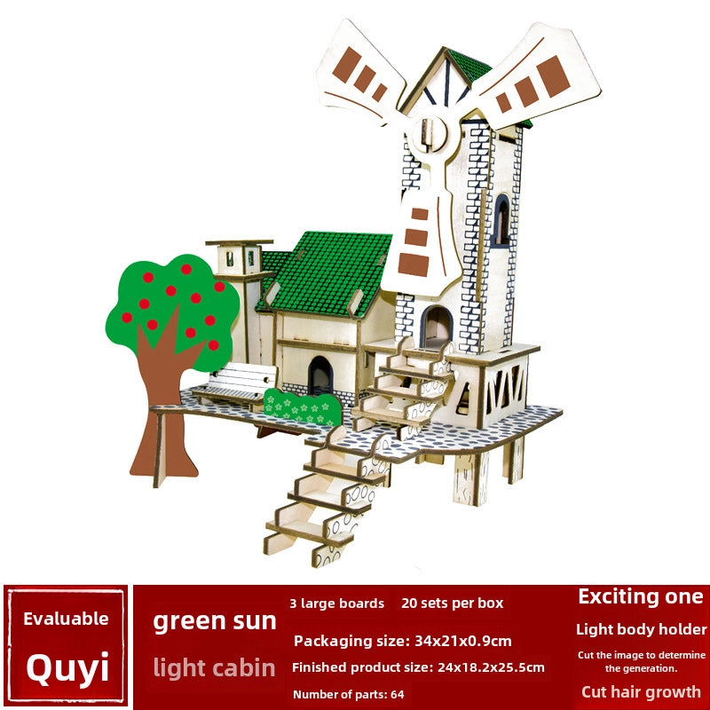 Stall Supply Children's Wooden 3D Puzzle Adult Puzzle Christmas Building Handmade Educational Model Toy