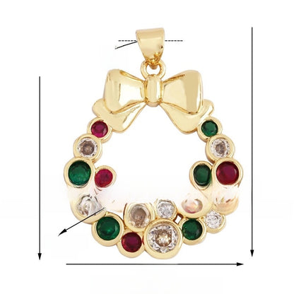 1 Piece Copper Geometric Heart Shape Snowflake Pendant Jewelry Accessories