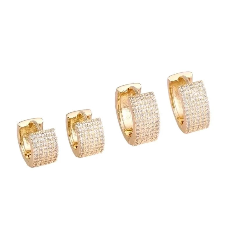 1 Pair Elegant Lady Circle Plating Inlay Copper Zircon 18k Gold Plated Earrings