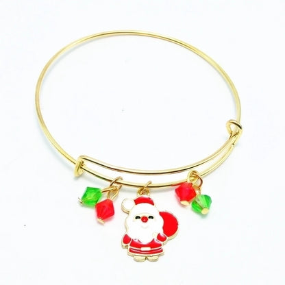 Fashion Santa Claus Snowman Deer Metal Plating Unisex Bangle 1 Piece