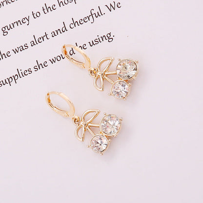Women Minimalist Metal Cherry Alloy Earrings