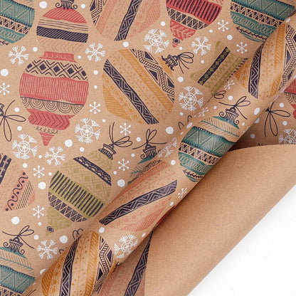 Christmas Gift Gift Box Wrapping Paper Brown Kraft Paper Uv Printing Environmentally Friendly Christmas Wrapping Paper Set