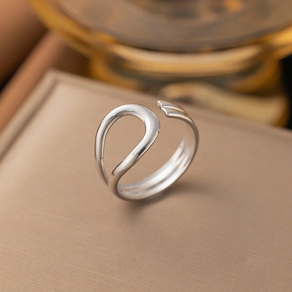 3 Pieces Minimalist Solid Color Titanium Steel Plating Rings