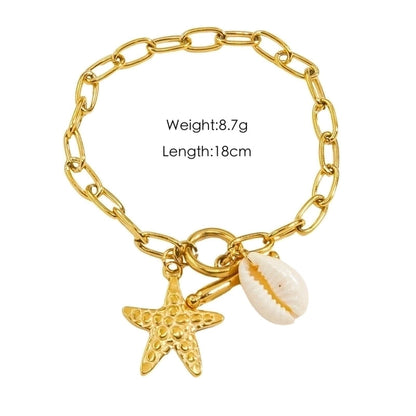 3 Pieces Ig Style Vacation Starfish Ocean 304 Stainless Steel 14K Gold Plated Bracelets In Bulk