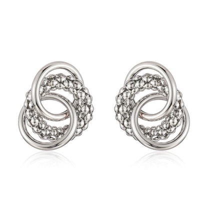 Personality Exaggerated Earrings Women\'s Heavy Metal High-end Ear Studs Large Circle French Retro Design Earrings