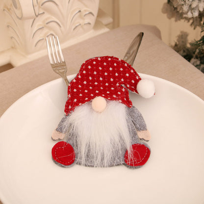 Gnome Cutlery Set Faceless Old Man Cutlery Bag Rudolph Tableware Set Christmas Decoration Supplies