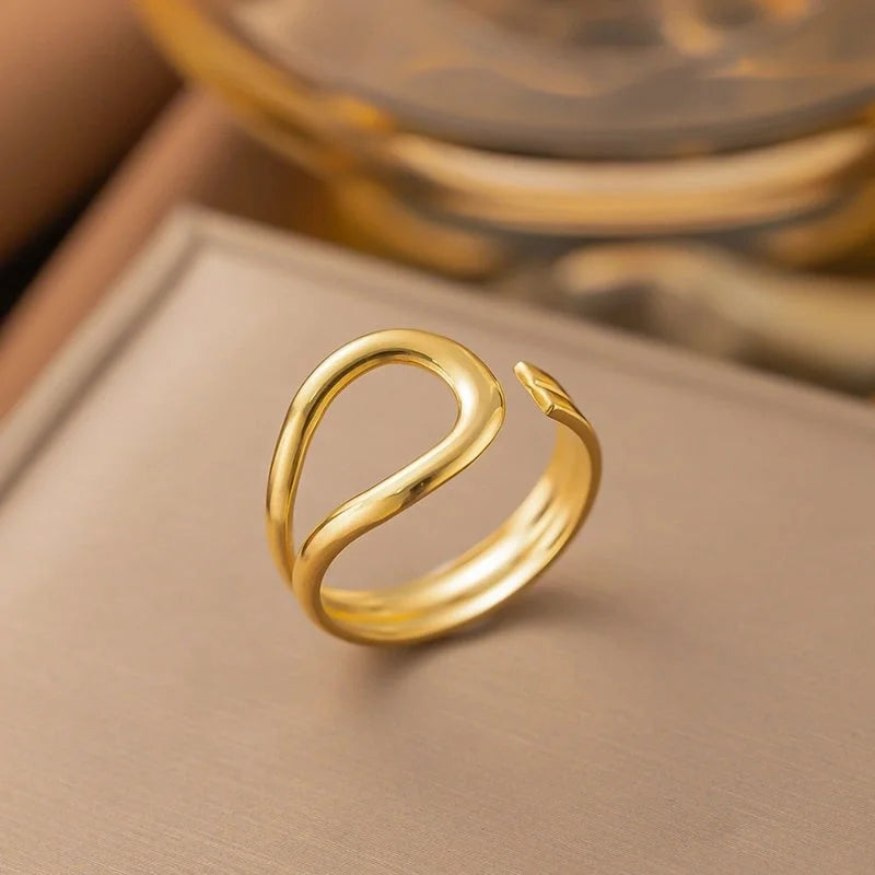 3 Pieces Minimalist Solid Color Titanium Steel Plating Rings