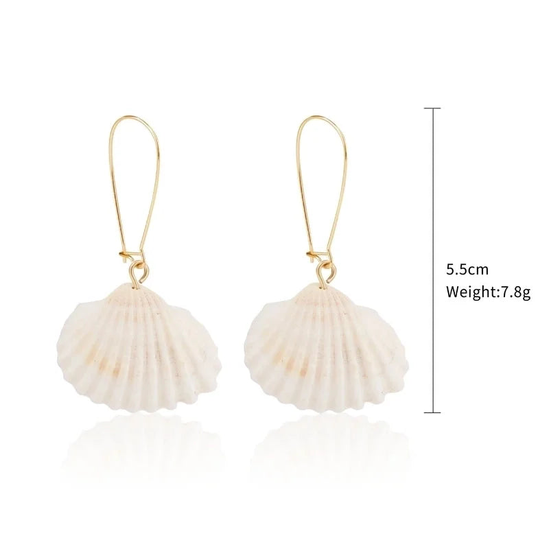 Fashion Shell Shell Inlaid Shell Artificial Pearls Women\'s Earrings 1 Pair