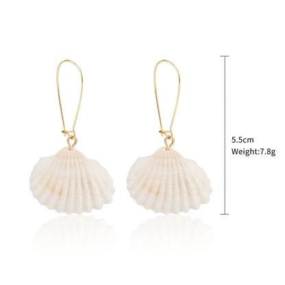 Fashion Shell Shell Inlaid Shell Artificial Pearls Women\'s Earrings 1 Pair