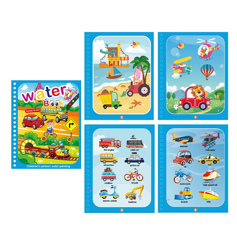 Children's Magic Water Painting Book Repeated Graffiti Educational Painting Book Scene Early Education Cognitive Matching Quiet Book