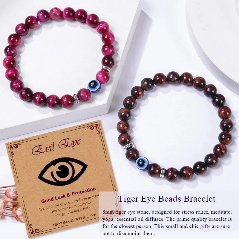 Ethnic Style Devil\'s Eye Natural Stone Beaded Bracelets