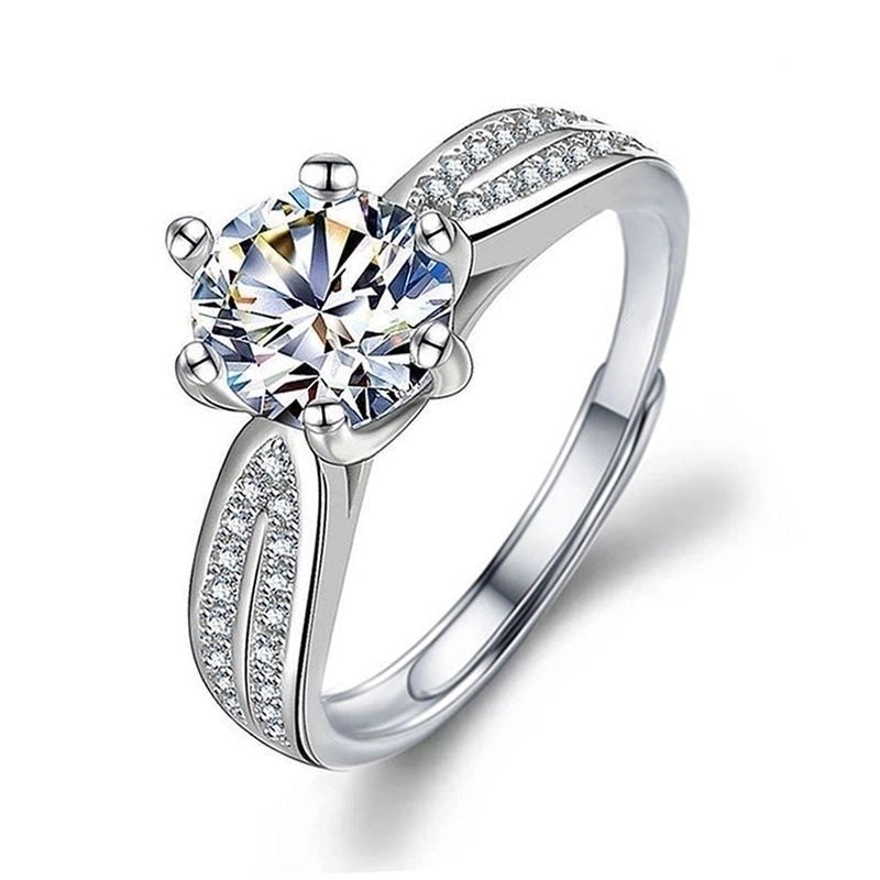 Minimalist Round Copper Inlay Zircon Open Rings