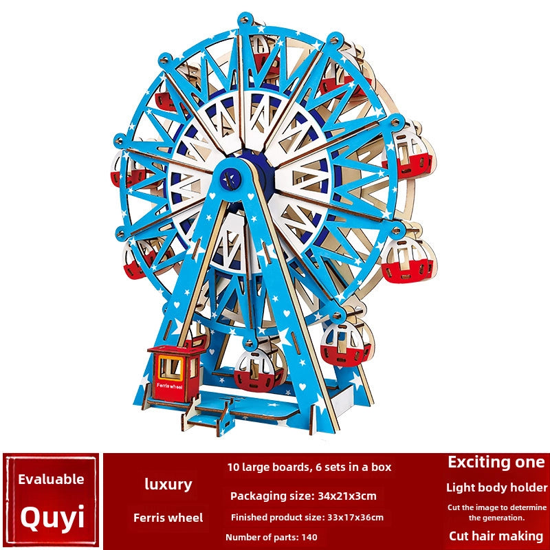 Stall Supply Children's Wooden 3D Puzzle Adult Puzzle Christmas Building Handmade Educational Model Toy