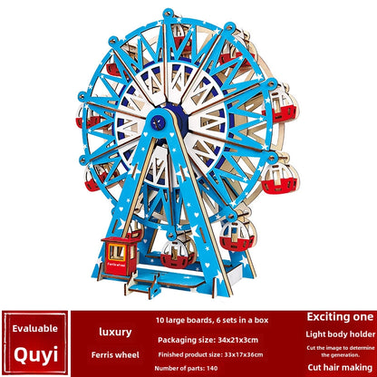 Stall Supply Children's Wooden 3D Puzzle Adult Puzzle Christmas Building Handmade Educational Model Toy