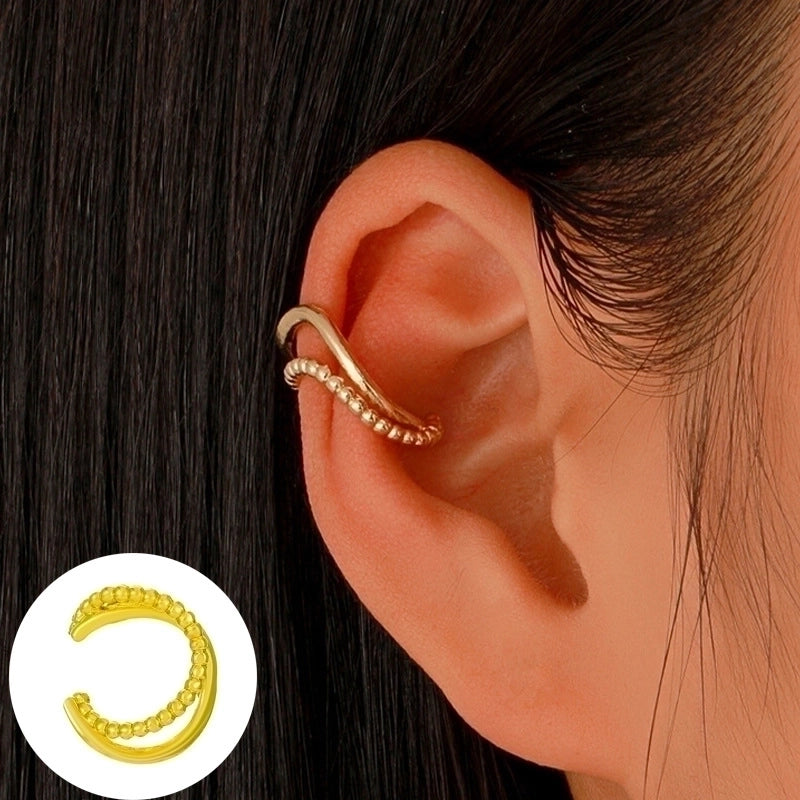 1 Piece Minimalist Commute Geometric Inlay Copper Zircon Ear Cuffs