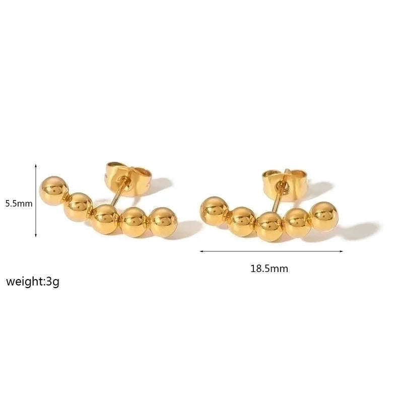 1 Pair Retro Quadrilateral Round Heart Shape Polishing Plating 304 Stainless Steel Earrings