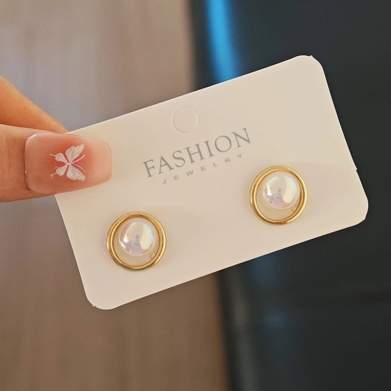 10 Pieces Minimalist Heart Shape Flower Bow Knot Imitation Pearl Alloy Rhinestone Irregular Women\'S Earrings 1 Pair