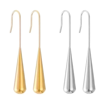 1 Pair Retro Water Droplets Plating 304 Stainless Steel 18K Gold Plated Drop Earrings