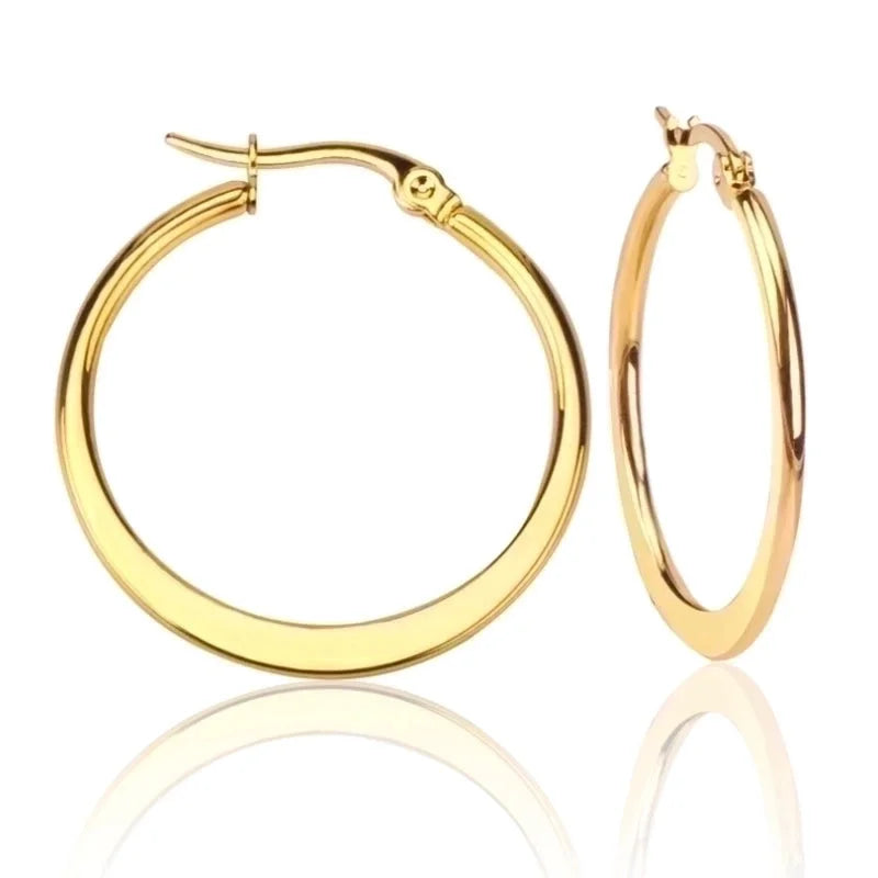 Minimalist Heart Shape Stainless Steel Plating Earrings 1 Pair