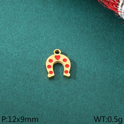 Christmas Elements Series Diy Accessories Stainless Steel Elk Santa Claus Snowflake Gloves Pendant