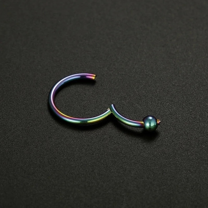 Vintage Style Rock Streetwear Geometric Stainless Steel Plating Nose Ring