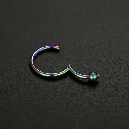 Vintage Style Rock Streetwear Geometric Stainless Steel Plating Nose Ring