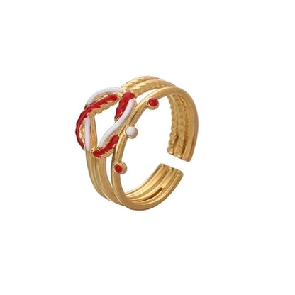 Fashion Geometric 304 Stainless Steel 18K Gold Plated Plating Open Ring