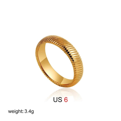IG Style Elegant Geometric Copper Mixed Metal Rings