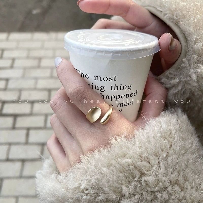 Basic Modern Style Classic Style Water Droplets 18K Gold Plated Metal Adjustable Ring Open Rings