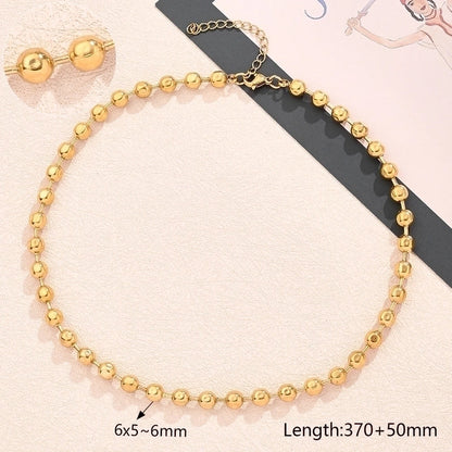 Modern Style Minimalist Round Oval Solid Color 304 Stainless Steel 18K Gold Plated Polishing Plating Necklace