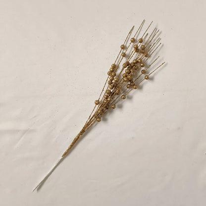 Christmas Decorations 43cm 12 Fork Gold Powder Ball Christmas Tree Garland Rattan Sequins Simulation Berry Branches Bundle