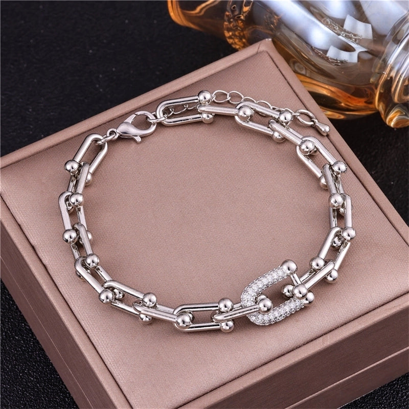 Vintage Style Minimalist Animal Letter Copper Bracelets Cuban Link Chain Curb Chain Cable Chain Box Chain