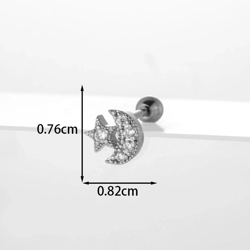 Ear Cartilage Rings & Studs Flower 316L Stainless Steel Copper