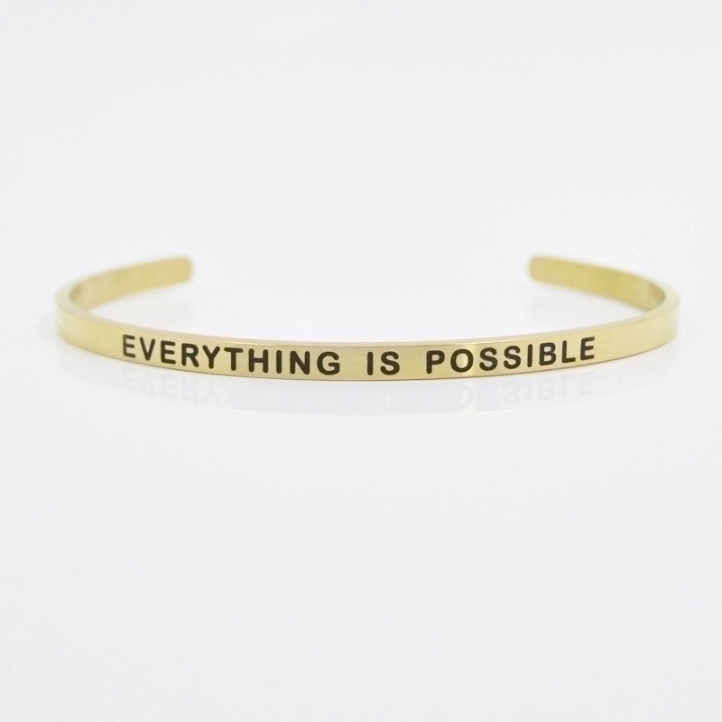 Minimalist Letter Stainless Steel Bangle