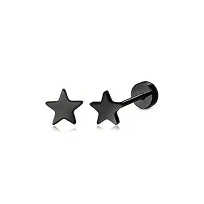 1 Pair Minimalist Pentagram Animal Moon 304 Stainless Steel 18K Gold Plated Ear Studs
