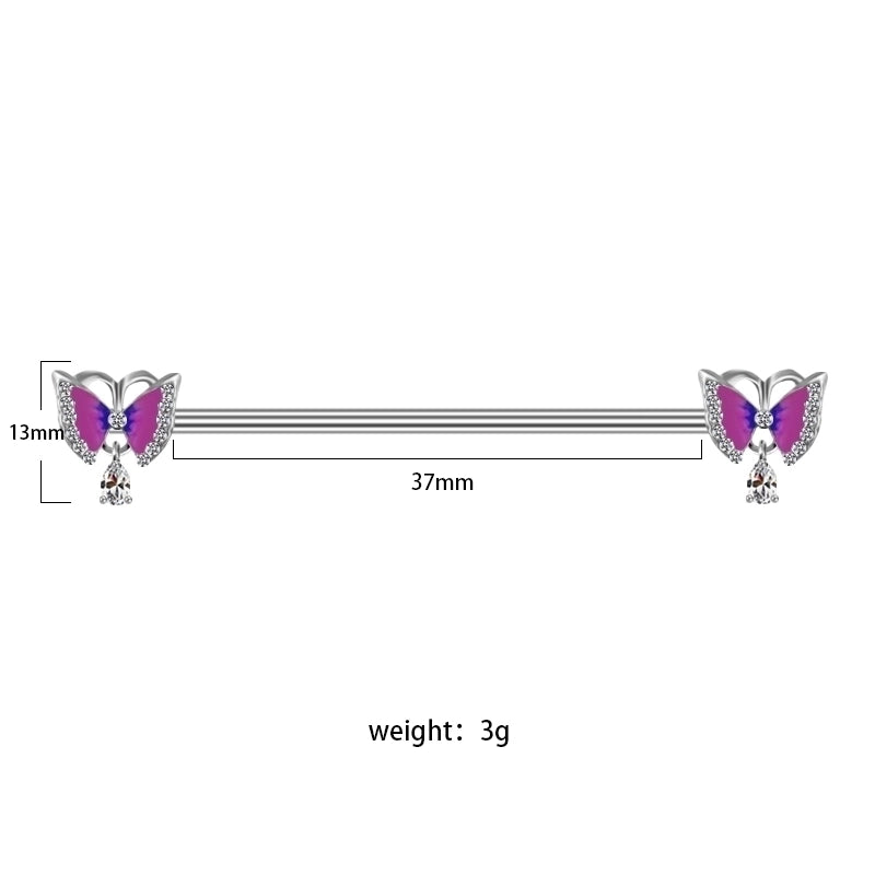 1 Piece Ear Cartilage Rings & Studs Fashion Heart Shape Rose Butterfly 316L Stainless Steel Alloy Copper Plating Inlay Rhinestones Glass White Gold Plated Gold Plated