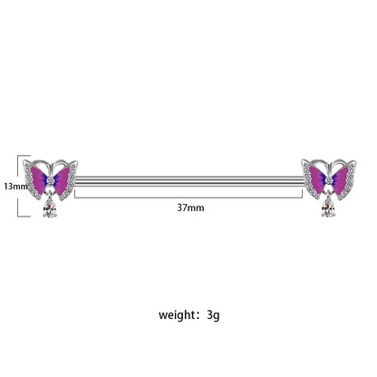 1 Piece Ear Cartilage Rings & Studs Fashion Heart Shape Rose Butterfly 316L Stainless Steel Alloy Copper Plating Inlay Rhinestones Glass White Gold Plated Gold Plated