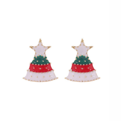 Christmas Cute Minimalist Christmas Tree Santa Claus Snowman Alloy Party Festival
