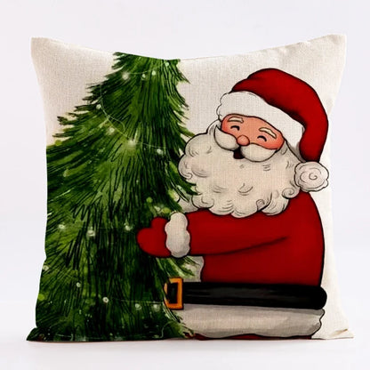 Hot Sale Christmas Printed Pillowcase Snowman Santa Claus Pillow Car Sofa Cushion Pillow