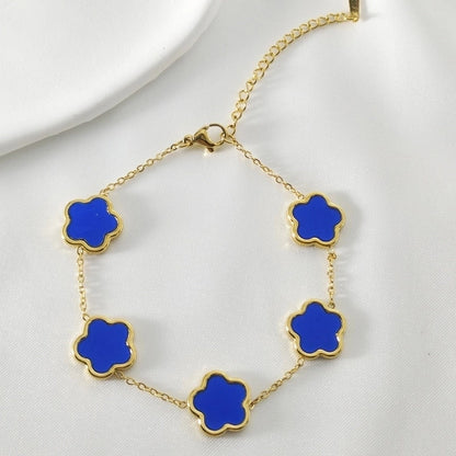 Elegant Minimalist Commute Flower 304 Stainless Steel Bracelets In Bulk