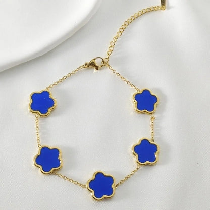 Elegant Minimalist Commute Flower 304 Stainless Steel Bracelets In Bulk