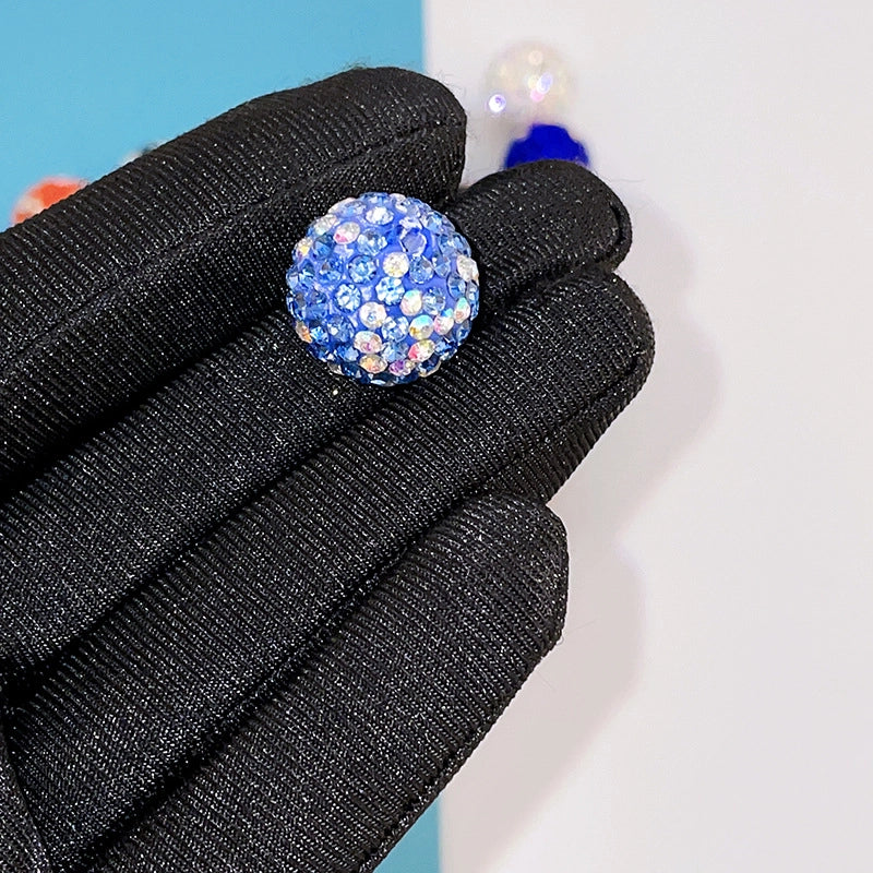 K16 Stars Diamond Ball Color Straight Hole Soft Clay Beads Mobile Phone Chain Bag Chain Diy Jewelry Accessories Beaded