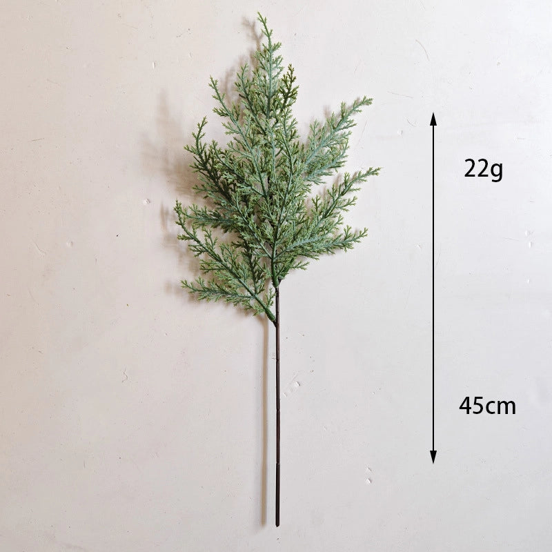 Simulation Pine Needle Red Fruit Single Christmas Green Plant Ornaments Indoor And Outdoor Flower Arrangement Decoration Artificial Pine Needle With Frost