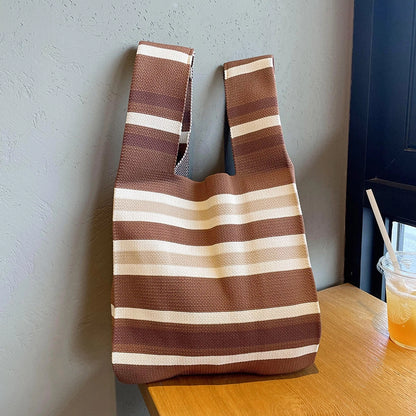 Vest Bag Vest Bag Cute Panda Large Knitted Shoulder Handbag Hand Bag Commuter Large Capacity Wrist Bag