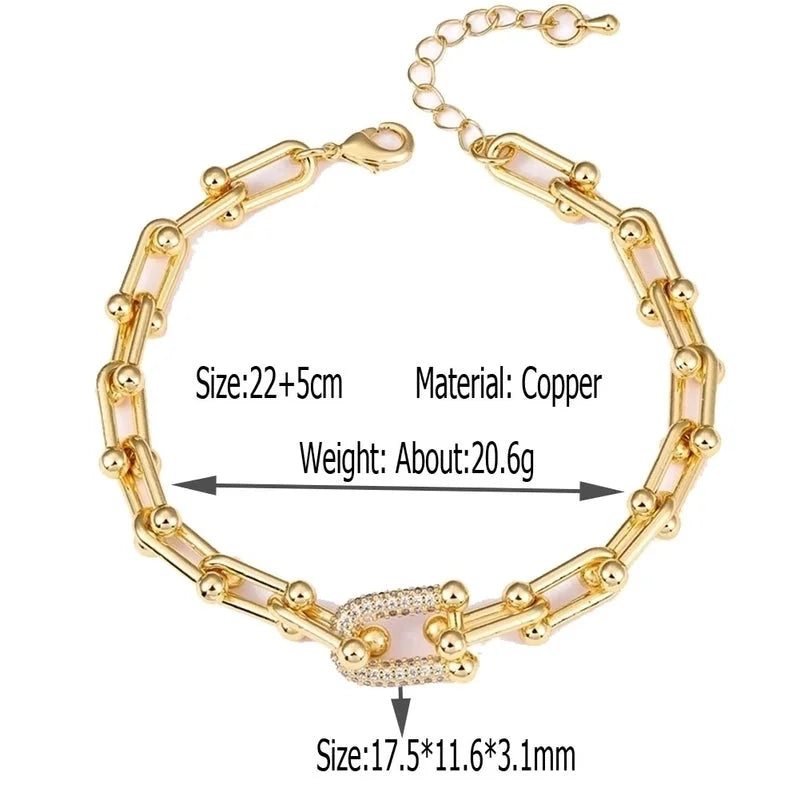 Vintage Style Minimalist Animal Letter Copper Bracelets Cuban Link Chain Curb Chain Cable Chain Box Chain