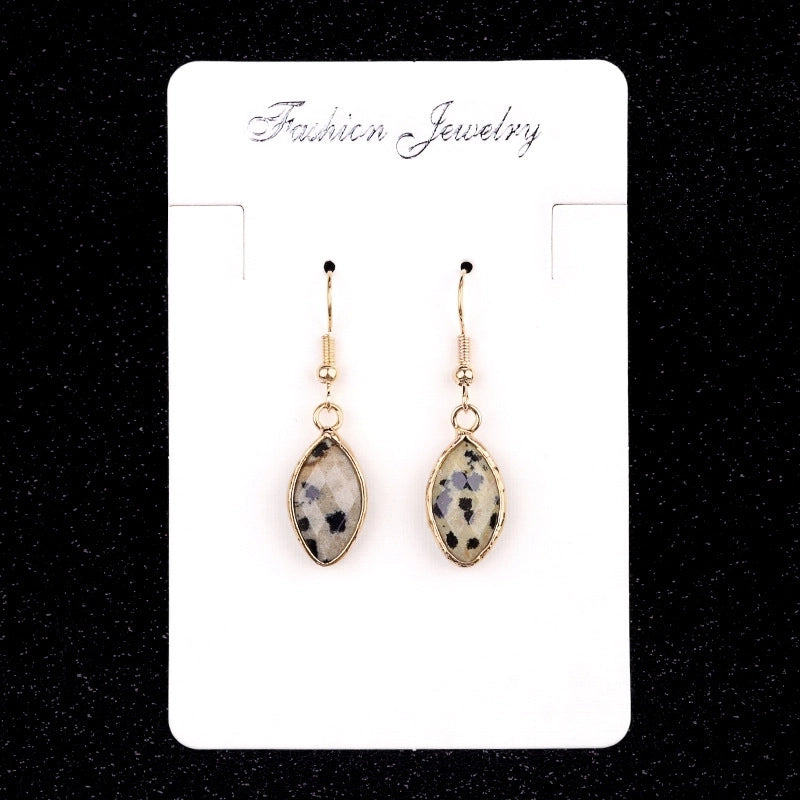 1 Pair Vintage Style Classic Style Geometric Polishing Artificial Crystal Semi-precious Stone Tiger Eye Drop Earrings