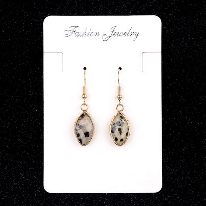 1 Pair Vintage Style Classic Style Geometric Polishing Artificial Crystal Semi-precious Stone Tiger Eye Drop Earrings