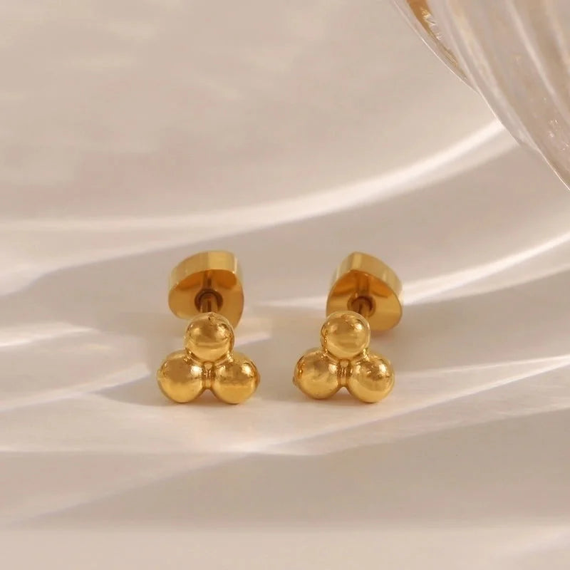 1 Pair IG Style Minimalist Commute Star Heart Shape Flower 304 Stainless Steel 14K Gold Plated Ear Studs