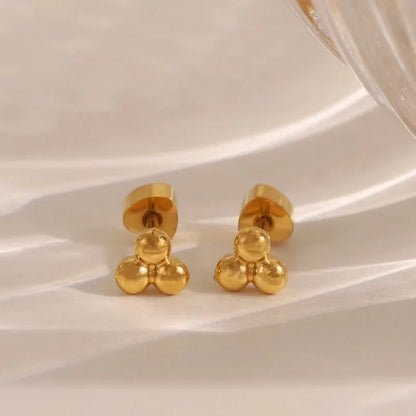1 Pair IG Style Minimalist Commute Star Heart Shape Flower 304 Stainless Steel 14K Gold Plated Ear Studs